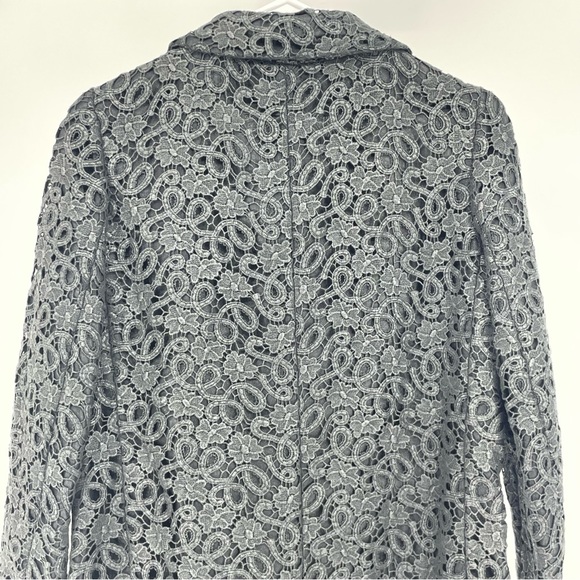 KATE SPADE BLACK LACE BUTTON UP COAT BLACK AND GOLD XXS - Picture 7 of 11